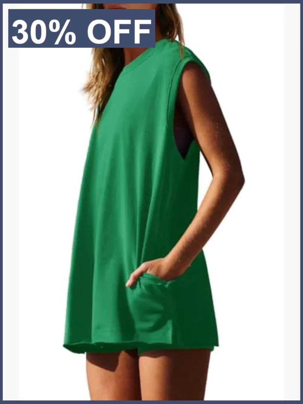 2 Piece Matching Lounge Set Tunic Top and Biker Shorts Workout Set